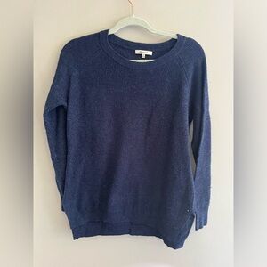 Madewell navy blue wool blend crew neck sweater size medium